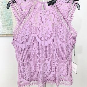 Laundry by Shelli Segal lace lavender shirt.XS.NWT
